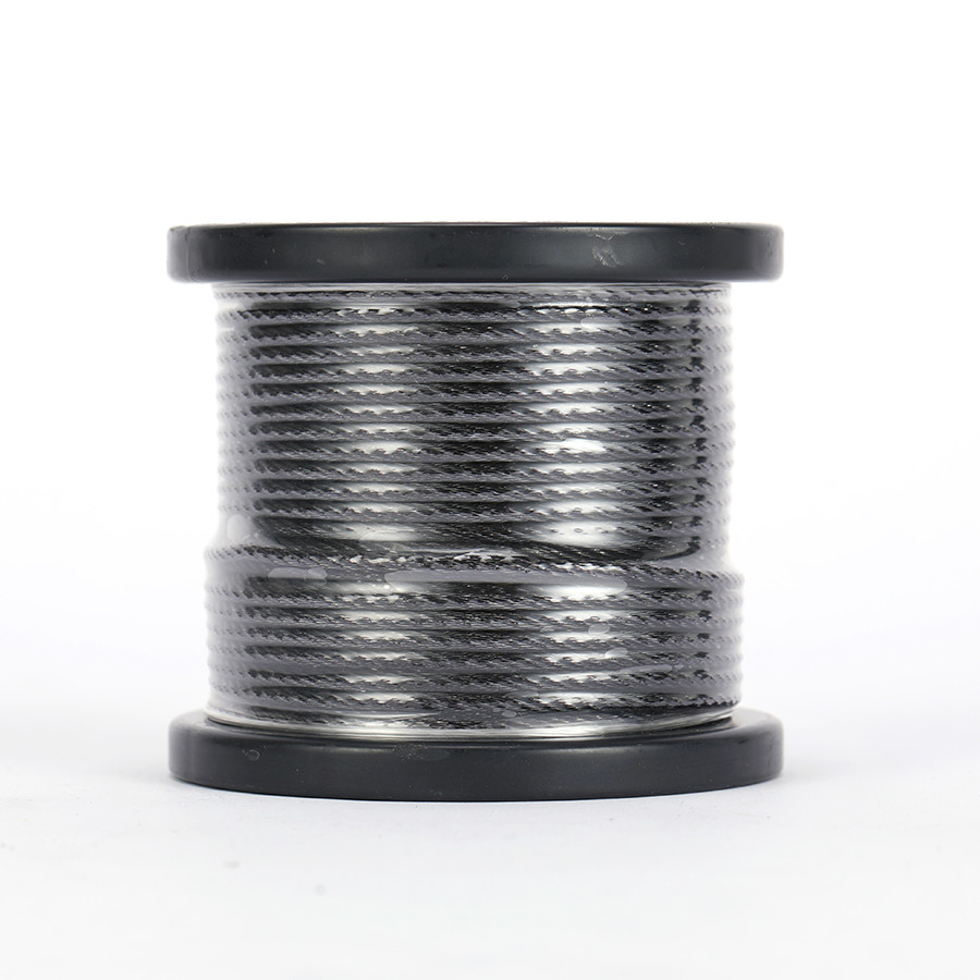 Steel Wire Rope Black Vinyl Coating Wear Resistance 4mm Wire Rope